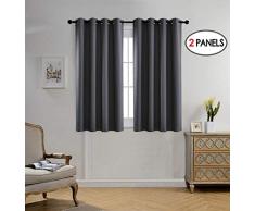 miuco Verdunkeln Tülle Strukturierte eingewoben Blackout Vorhänge für Wohnzimmer Vorhang Panels Set von 2..., metall, dunkelgrau, 52x63 Inch