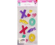 Unbekannt Fensteraufkleber, Gel, für den Valentinstag, X O X O, 12 Stück