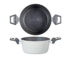 H&H 733765 Alessandro Borghese Gourmet Stielkasserolle, antihaftbeschichtet, 24 cm, Induktion, Aluminium