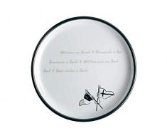 Marine Business Dessertteller Melamin, Marineblau, Grau und Weiß, 21 x 21 x 2.5 cm, 6 Stück