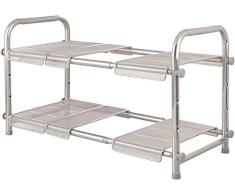iDesign 74446EU Cabrini Organizer mit ausziehbarem Regal, 45,72 x 30,5 x 38,1 cm, silber, stahl