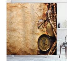 Ambesonne Home Decor Kollektion, Polyester Stoff Badezimmer Duschvorhang Set mit Haken, Polyester, Multi 25, 69W x 70L