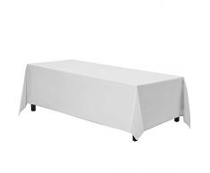Gee Di Moda Rechteck Tischdecke – 228,6 x 396,2 cm Zoll – Rechteckige Tischdecke für 8 Fuß Tisch in waschbar Polyester – ideal für Buffet Tisch, Partys, Urlaub Abendessen, Hochzeit und mehr, Polyester, White Tablecloth, 90 x 156