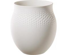 Villeroy & Boch Collier Blanc Vase Perle No. 1, 16,5x16,5x17,5 cm, Premium Porzellan, Weiß