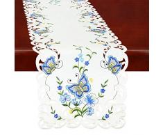 Simhomsen Spring Butterfly und Blumen Tisch Kommode, Läufer, Schal 14 by 108 inch Blau