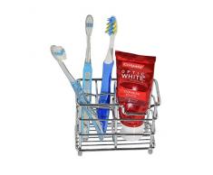 Home-X Chrom Zahnbürstenhalter Unterbecken Organizer Rechteckig Badezimmer Waschbecken Caddy