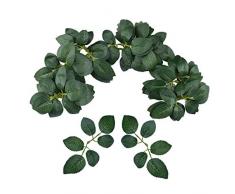 Meiliy Kunstblumen Rosenköpfe echt aussehende Schaumstoffrosen mit Stiel für DIY Hochzeit Blumensträuße Corsage Tafelaufsätze Baby Dusche Kuchen Blumen Dekorationen Blätter