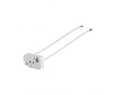 Goobay 9131 GX5.3 Lampenfassung mit Zwillingslitze, Max. 100 W/24 V (DC), 0, 15 m Kabel, Keramik/Silikon