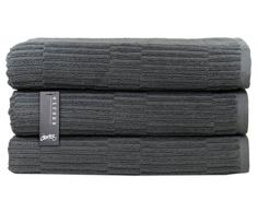 Chortex Waschlappen aus türkischer Baumwolle, gerippt, 6 Stück Bath Towel - Pack of 3 Dark Slate