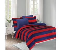 Mytex LLC Show Your Colors 11-teiliges Bett in Einer Tasche, gestreift, mit gebürstetem Stoff für zusätzliche Weichheit, Collegiate Style, Marineblau/Rot/Weiß