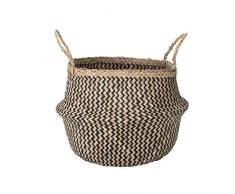 (Neu!) Bauchnabelkorb aus natürlichem Seegras und Pflanztopf, handgewebt, dekorative Aufbewahrung für Wohn- und Waschküche, Badezimmer & Schlafzimmer, Mehrzweck-Organizer für Spielzeug & Zubehör, 4 Größen, 2 Stile Small Black Chevron