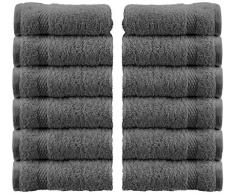 White Classic Waschlappen für Badezimmer, Hotel-Spa-Kitchen-Set, ägyptische Baumwolle, sehr saugfähig, Hotel-Qualität, 12–33 x 33 cm, Weiß Washcloths 13x13 inch grau