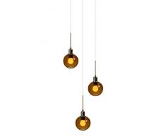 SP Light and Design Diva Hängender Tripla, Struktur Oro, Glas Ambra Pendelleuchte, 4 W