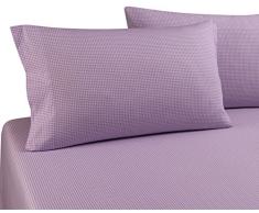 DELANNA Kopfkissen, 100% Baumwolle Perkal Gewebe Standard Größe 50,8 x 76,2 cm inkl. 2 Kissenbezüge Crisp, bequem, atmungsaktiv, weich und stabil, Lilac Gingham, Standard