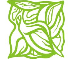 INDIGOS UG Wandtattoo/Wandaufkleber-e51 abstraktes Design Ornament/minimalistische Zierpflanze mit schönen Blättern zur Verzierung 40x39 cm- Grün, Vinyl, 40 x 39 x 1 cm