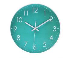 Filly Wink Wanduhr Sweep Sekundenzeiger Nicht tickend, batteriebetrieben, leicht lesbar, Dekoration, Küche, Badezimmer, Büro, 25,4 cm, Türkis Modern lichtgrün