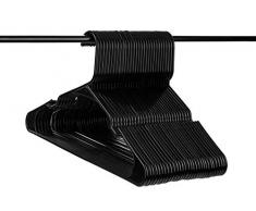 Neaties Kleiderbügel aus Kunststoff, mit Kerben, Schwarz, 30 Stück