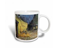 3dRose Café auf der Terrasse bei Nacht von Vincent Van Gogh Kaffeebecher, Keramik, Weiß, 12,7 cm x 11,43 x, 8.45