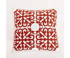 Queenie® – 1 PC bestickt Eastern Kissenbezüge Kissenbezug Werfen Kissen Fall 45,7 x 45,7 cm 45 x 45 cm (Seepferdchen Stickerei blau), baumwolle, Oriental Embroidery - Red, 18 x 18 inches