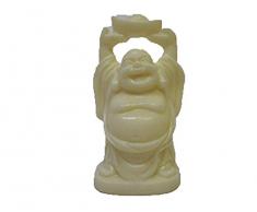 StealStreet weiß stehend Buddha hält Yuan Bao Figur