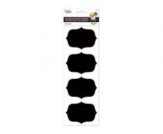 Craft Décor Kreidetafel Label Aufkleber X4, 6,3 x 9,5 cm