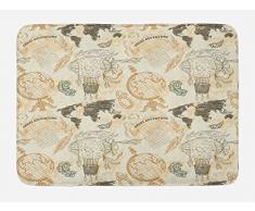 Ambesonne Ying Yang Badematte, süße Katzen, kuschelige Kuscheldecke mit Ying Yang Zeichen Cartoon Tiere Asiatische Feng Shui, Plüsch-Matte für Badezimmer mit rutschfester Unterseite, Schwarz / Weiß 29.5 W By 17.5 L Multi 18