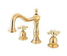 Nuvo Elements of Design es1972bx New Orleans Spültischmischbatterie 20,3 cm zu 35,6 cm breitgefächert WC Wasserhahn mit Messing Pop-Up, 7-1/5,1 cm Messing poliert