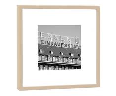 COGNOSCO - Fotografie im Holzrahmen: Handelshof Essen - Fotodruck - Format 27 x 27 cm - Rahmenfarbe beige - Hochwertiges Wandbild, Geschenkidee oder Souvenir aus der Ruhrregion