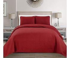 Mk Collection Tagesdecke, geprägt, Übergröße, Beige / Khaki Twin rot