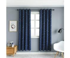 MANGATA CASA Bedruckte Verdunkelungsvorhänge mit Ösen für Schlafzimmer, geometrische Rankgitter, verdunkelnde Fenstervorhänge für Wohnzimmer 52x63in navy