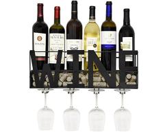 Metall Wand montiert Weinregal und Glas Halter mit Kork Aufbewahrung Deko Küche Aufhängen Flasche Gläser Regal Stielglas für Wohnzimmer Decor