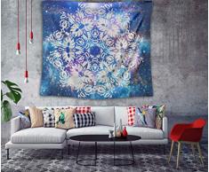 Angeloken Haushaltsgegenstände schwarz indische Hippie Bohemian Psychedelic Pfau Mandala Verwendet für Wohnzimmer, Schlafzimmer, Wand und verschiedene Anlässe Dekoration, 127 x 152 cm W50xL60 inches Blau10