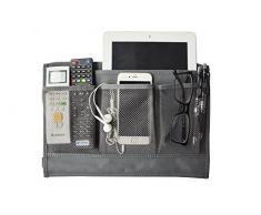 oxe Nachttisch Lagerung Organizer, hängende Aufbewahrung für, Tablet, Handy, Magazin, Zubehör und TV Fernbedienung Grau