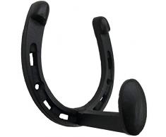 Antique Hardware Depot BB-357 Garderobenhaken, Hufeisen, für Mäntel, Taschen, Handtücher etc, Schmiedeeisen, Schwarz