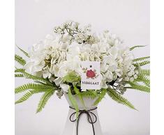 YUYYAO 4 künstliche Hortensien Hortensien Seidenblumen Blumensträuße Blumensträuße Arrangements Dekoration für Hochzeit Zuhause Party Tischdekoration weiß