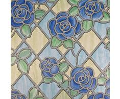 Venilia Fensterfolie Vitrodecor Ambert Glasdekorfolie selbstklebende Spezialfolie Sichtschutz Folie, PVC, ohne Phthalate, bunt, 67,5cm x 2m, 95µm (Stärke: 0,095 mm), 54641, 67,5 x 200 cm