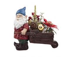 Flora Bunda Kunstpflanze Weihnachtsgesteck in Keramik-Schneemanntopf Pull GNOME