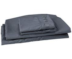 kuscheliges Bambus World 4 teilig 9900 Platinum Polyester Satin-Bettwäsche, Dark grau, Full