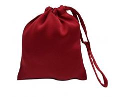 Maxfeel 100% Seide Travel Bags & Geschenktüten mit Kordelzug massiv gefärbt Muticolor weinrot