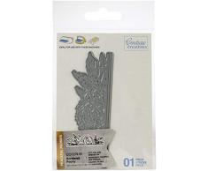 Couture Creations CO727418 Geschnittene Folien-Prägestanzung, Motiv: BRDR, Randeinfassung Pfingstrose, 10,2 x 3,6 cm, Einheitsgröße