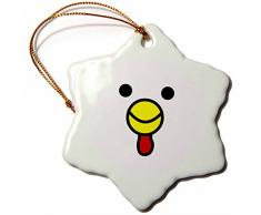 Janna Salak Designs Dekofigur Huhngesicht weißer Schneeflocke Porzellan 7,6 cm