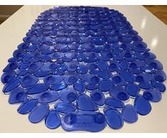 TIKE SMART Badewannenmatte Kieselstein, rutschfest Medium transparent/blau
