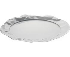 Alessi Foix“ Tablett rund aus Stahl Milky White, Weiß, 12 x 45 x 12 cm