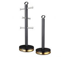 TOWER Tassenbaum und Handtuchstange, Schwarz, Einheitsgröße