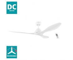 EGLO Deckenventilator Antibes, 3 Flügel Ventilator mit Fernbedienung, Timer und Sommer Winter Betrieb, hochwertiger ABS Kunststoff in Weiß matt, DC Motor, leise, Ø 132cm
