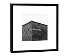COGNOSCO Fotografie im Holzrahmen: Folkwang Museum Essen-Fotodruck-Format 27 x 27 cm-Rahmenfarbe Hochwertiges Wandbild, Geschenkidee oder Souvenir aus der Ruhrregion, Holz, Schwarz-Weiß, Rahmen