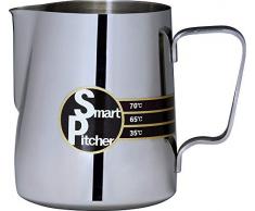 SMART PITCHER Espresso Coffee Milk Frothing Pitcher With Built-In Thermometer, Stainless Steel (32 oz) by SMART PITCHER