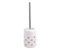 AWD Toilettenbürste, weiß und gold, Keramik mit Punktmuster - DAISY Bad-Accessoires Serie - AWD Interior