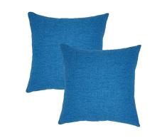2 Stück Dekorative Kissenbezüge Baumwolle Leinen Weich Solide Kissenbezüge Klassische Retro Karos Karos Dekorative Quadratische Überwurf Kissenbezüge Home Decor Design Set Sofa Schlafzimmer Wohnzimmer Auto 2 pieces, 20x20 Linen Navy Blue