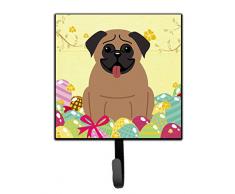 Carolines Treasures Wandhaken, Ostereier, Mops, Braun, klein, Mehrfarbig